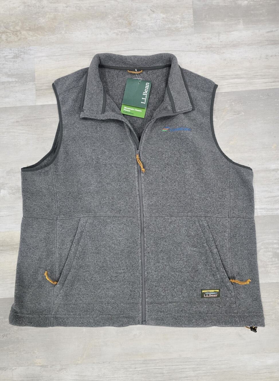 NWT L.L. Bean Mountain Classic Fleece Vest Men XXL Regular Gray Charcoal Heather